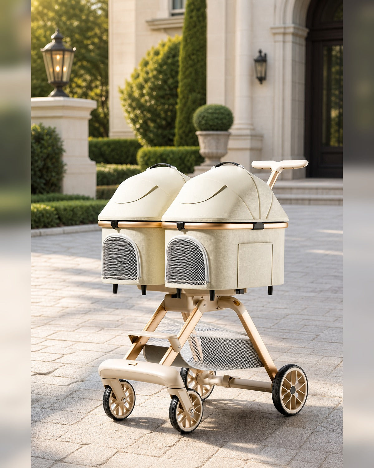 A6-1 twin detachable cabin pet stroller image 01