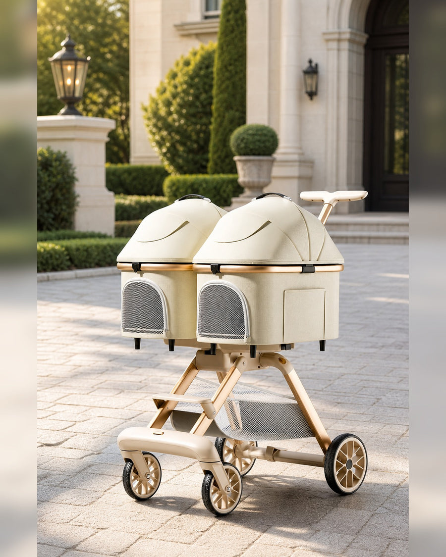A6-1 twin detachable cabin pet stroller image 01