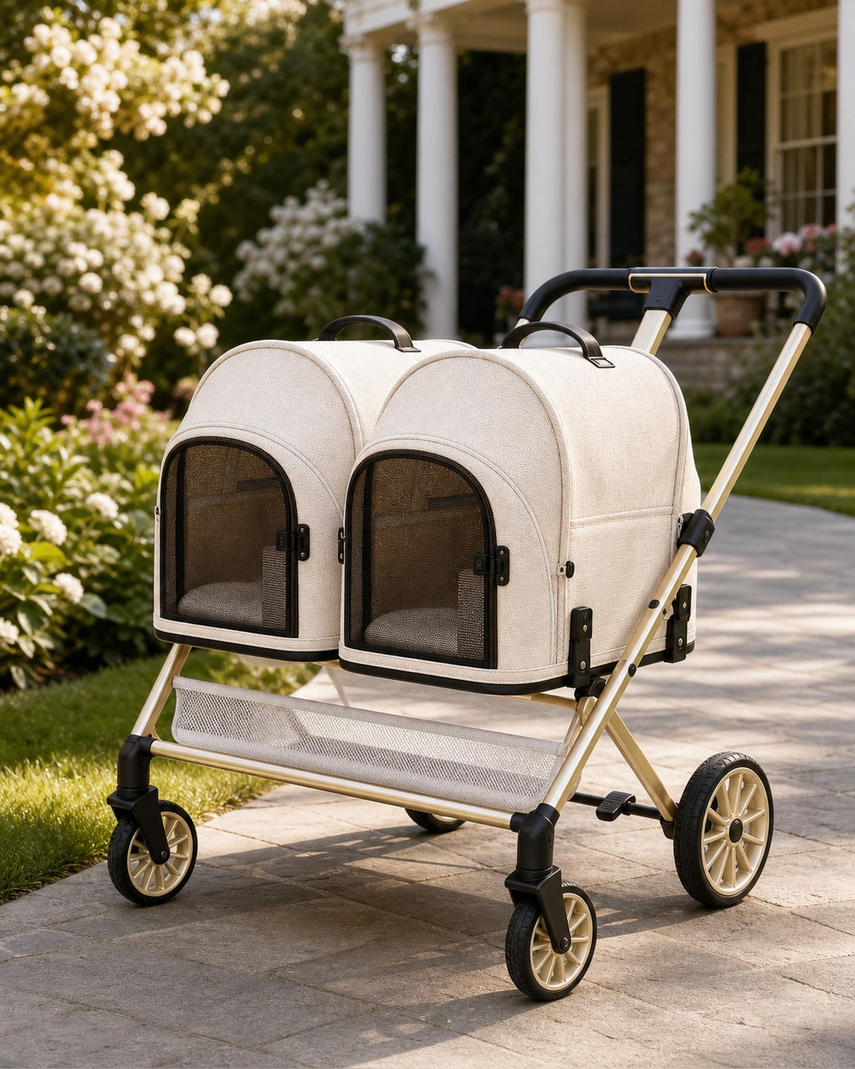 A6-1 twin detachable cabin pet stroller image 03