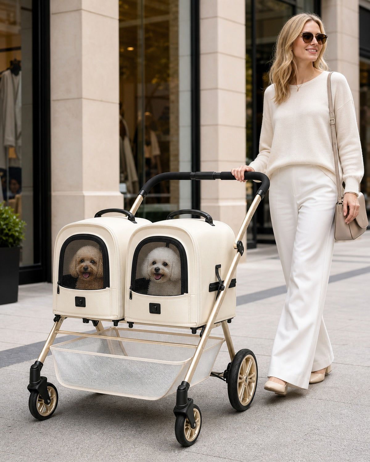 A6-1 twin detachable cabin pet stroller image 04