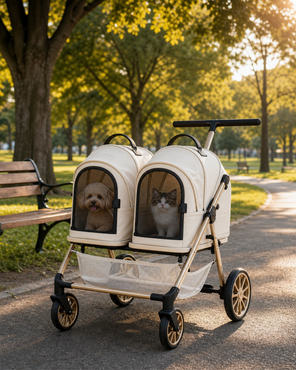 A6-1 twin detachable cabin pet stroller image 05
