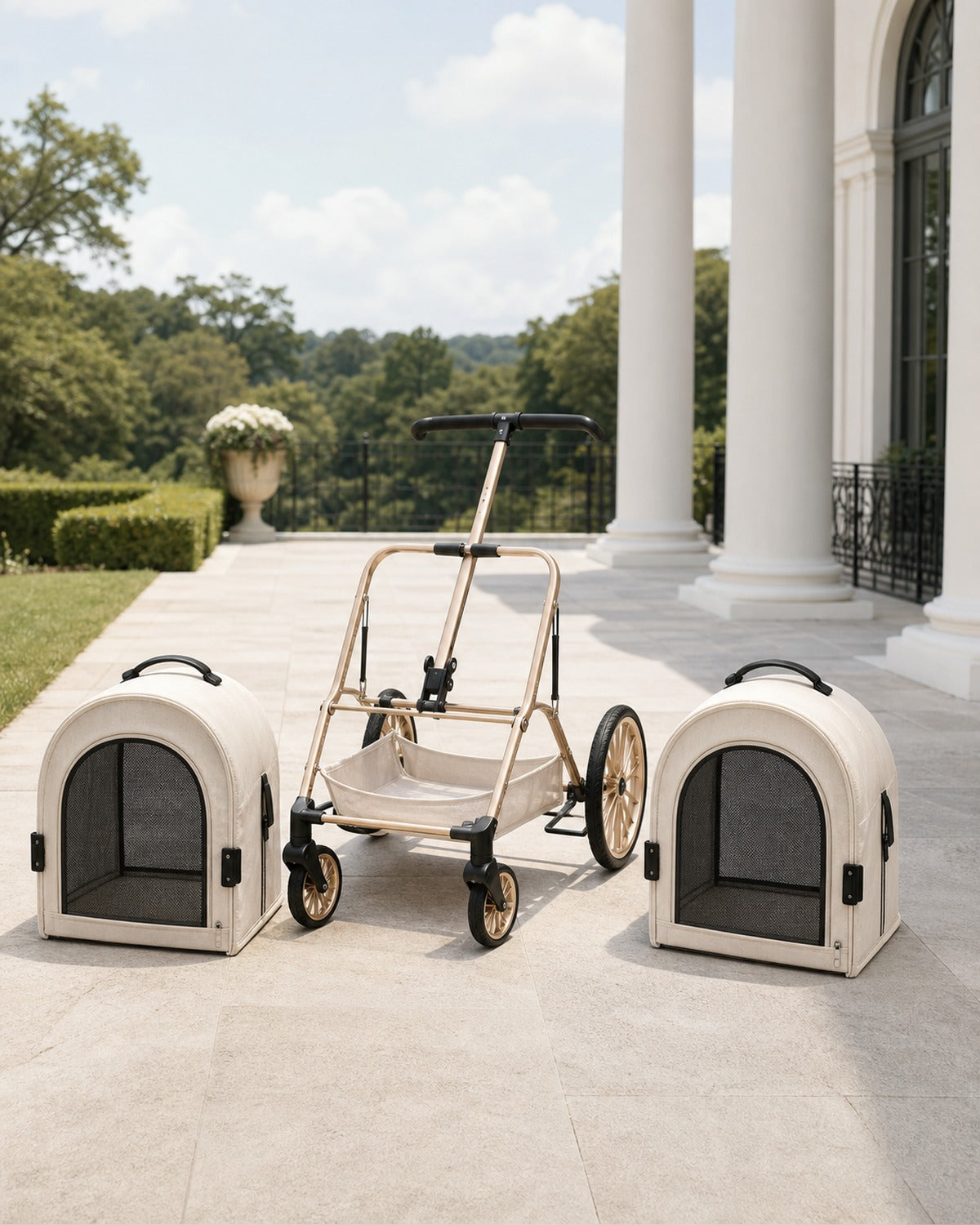 A6-1 twin detachable cabin pet stroller image 06