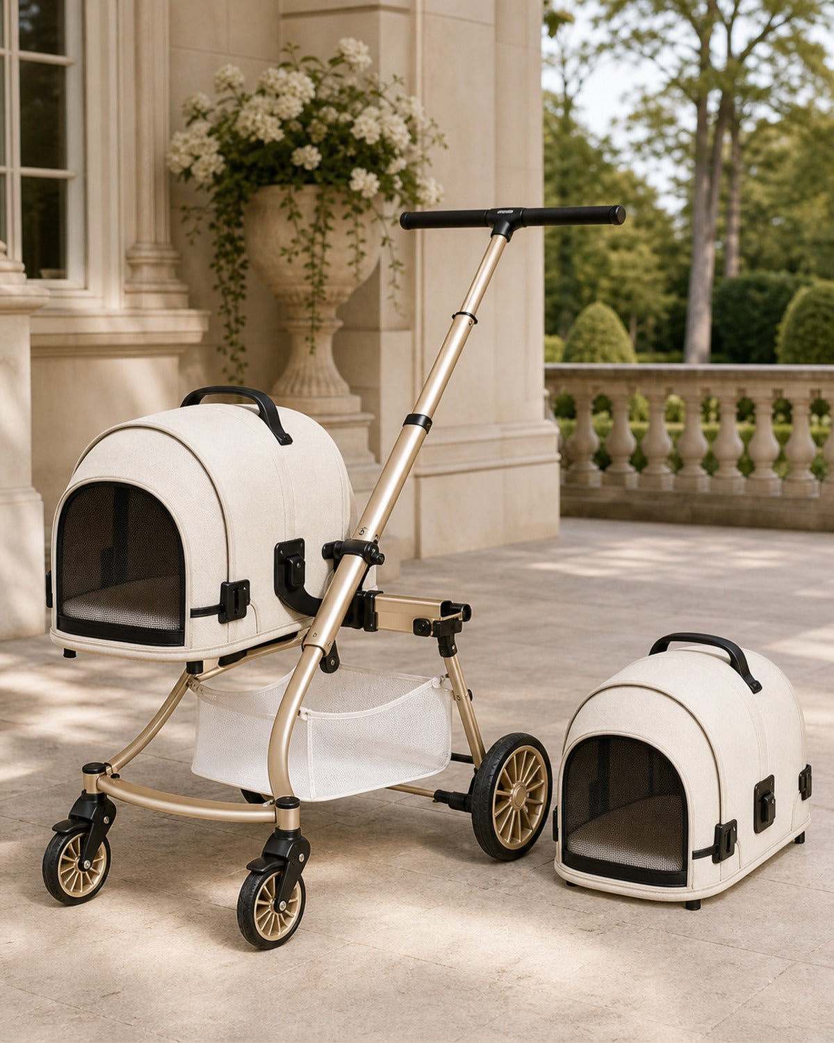 A6-1 twin detachable cabin pet stroller image 07