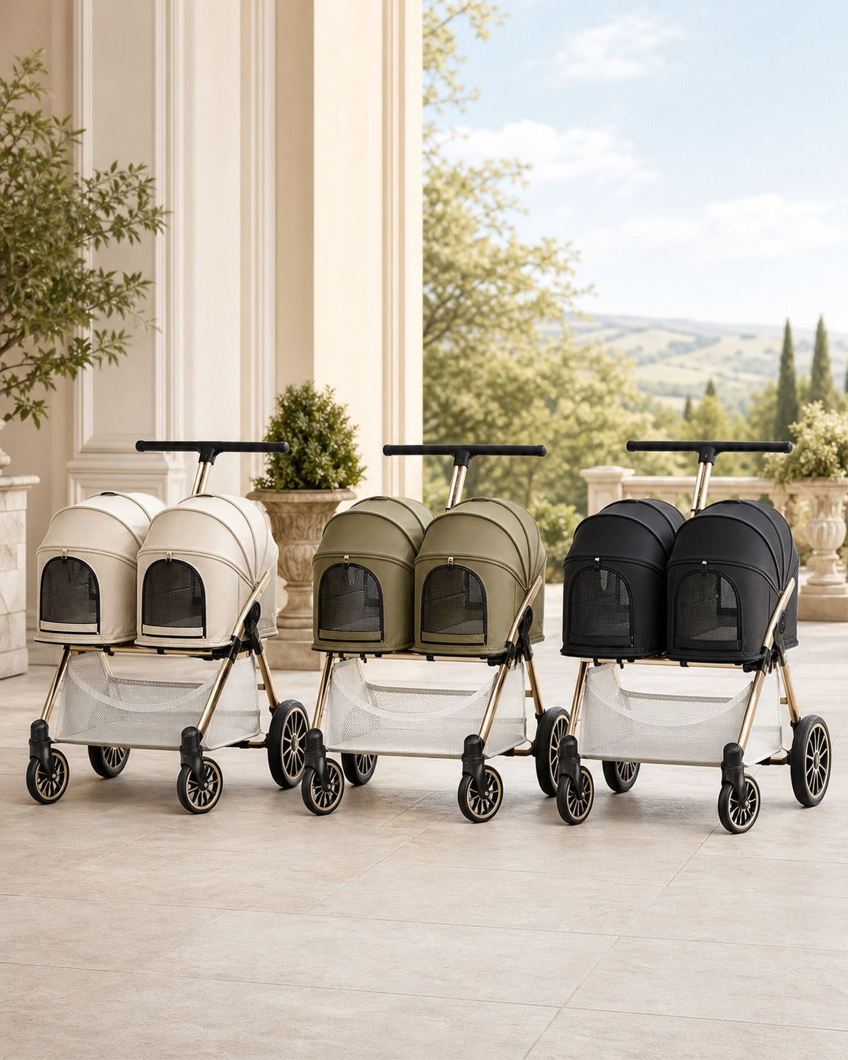 A6-1 twin detachable cabin pet stroller image 10