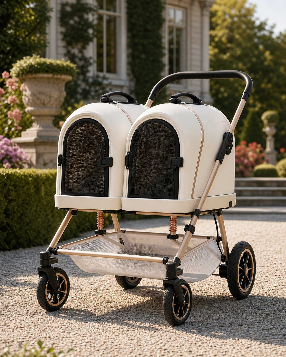A6-2 twin suspension detachable cabin pet stroller image 03
