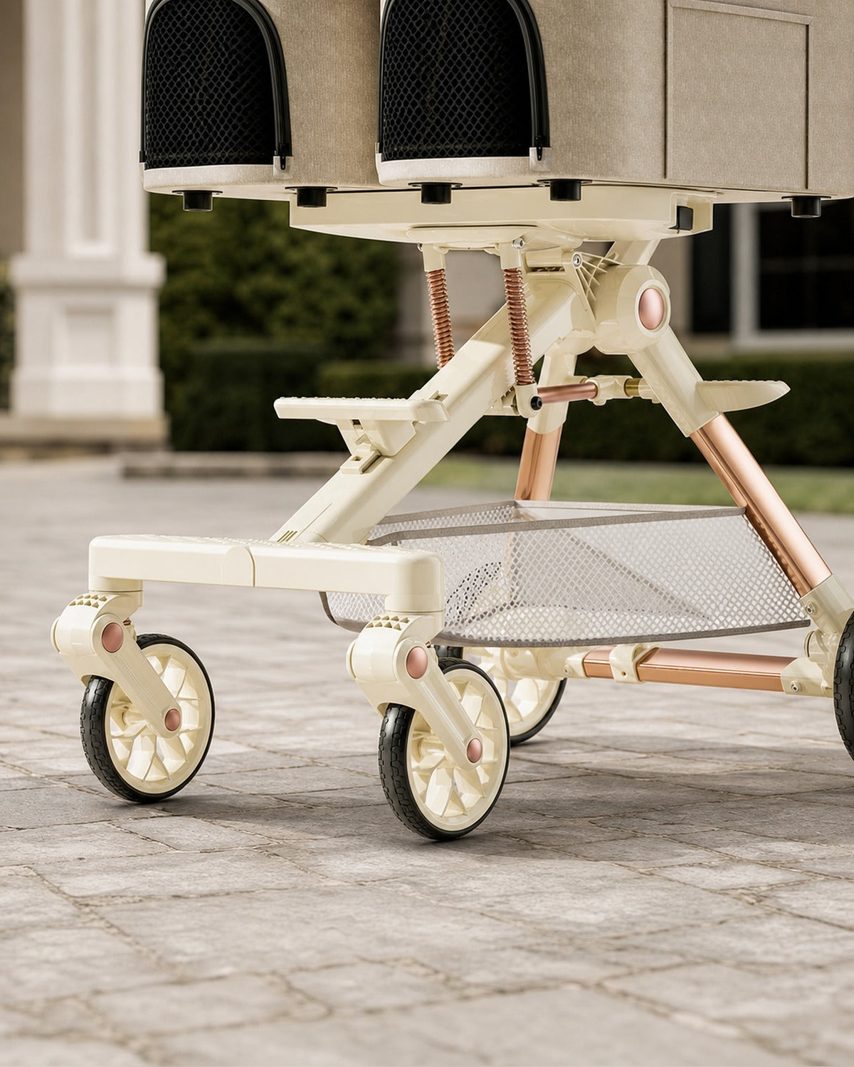 A6-2 twin suspension detachable cabin pet stroller image 08