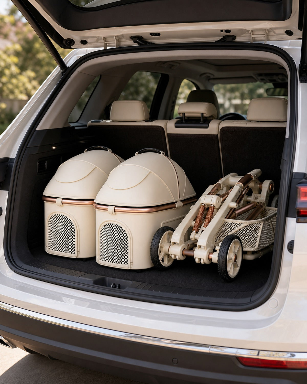 A6-2 twin suspension detachable cabin pet stroller image 09