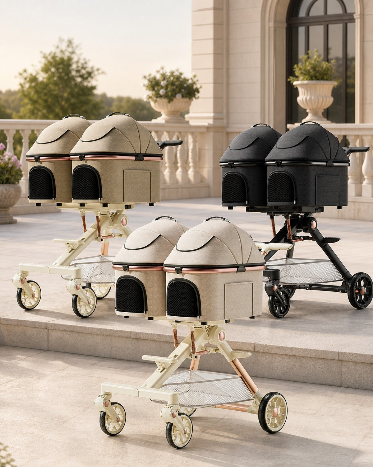 A6-2 twin suspension detachable cabin pet stroller image 10
