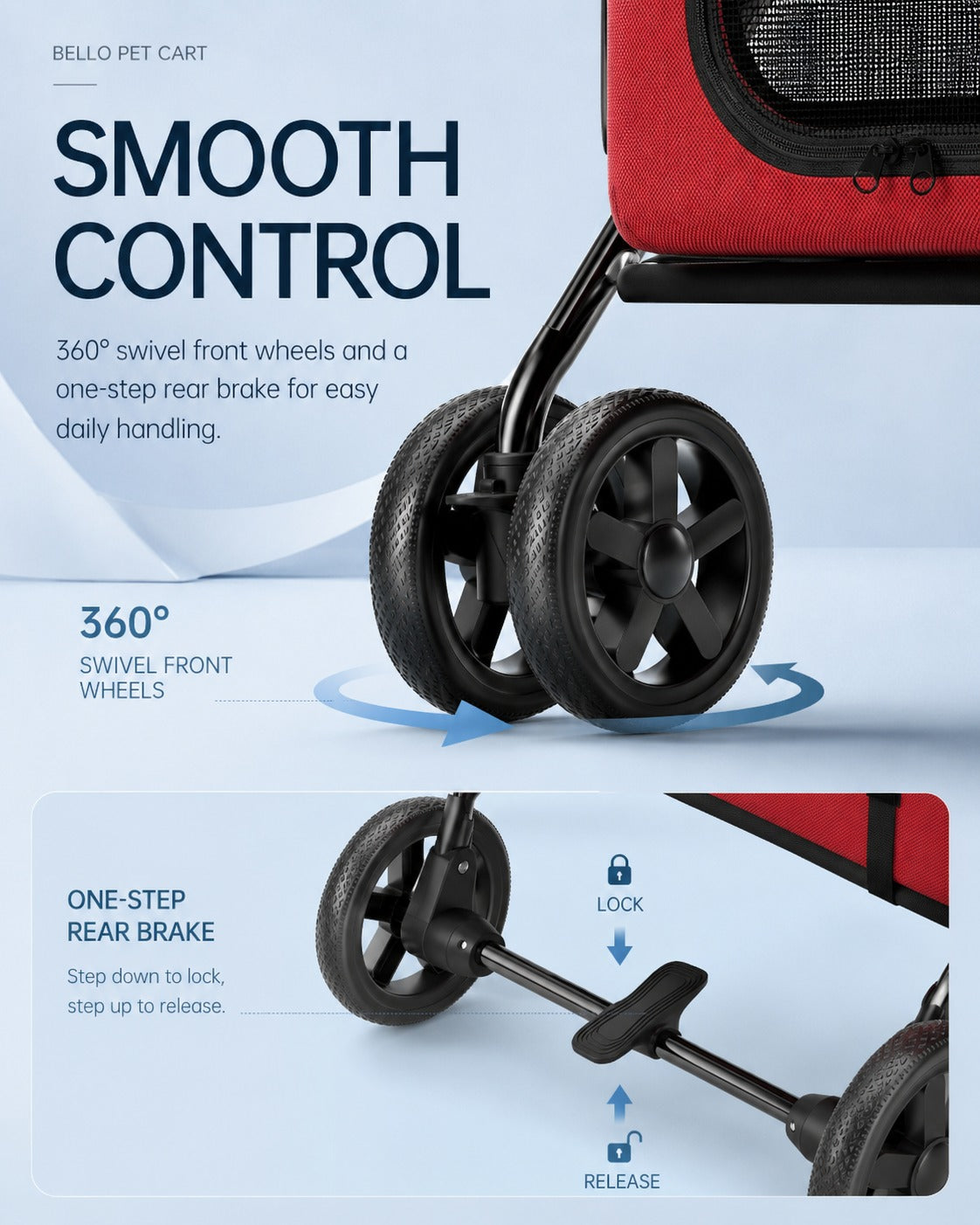 D1 Detachable Comfort Pet Stroller product detail 6.