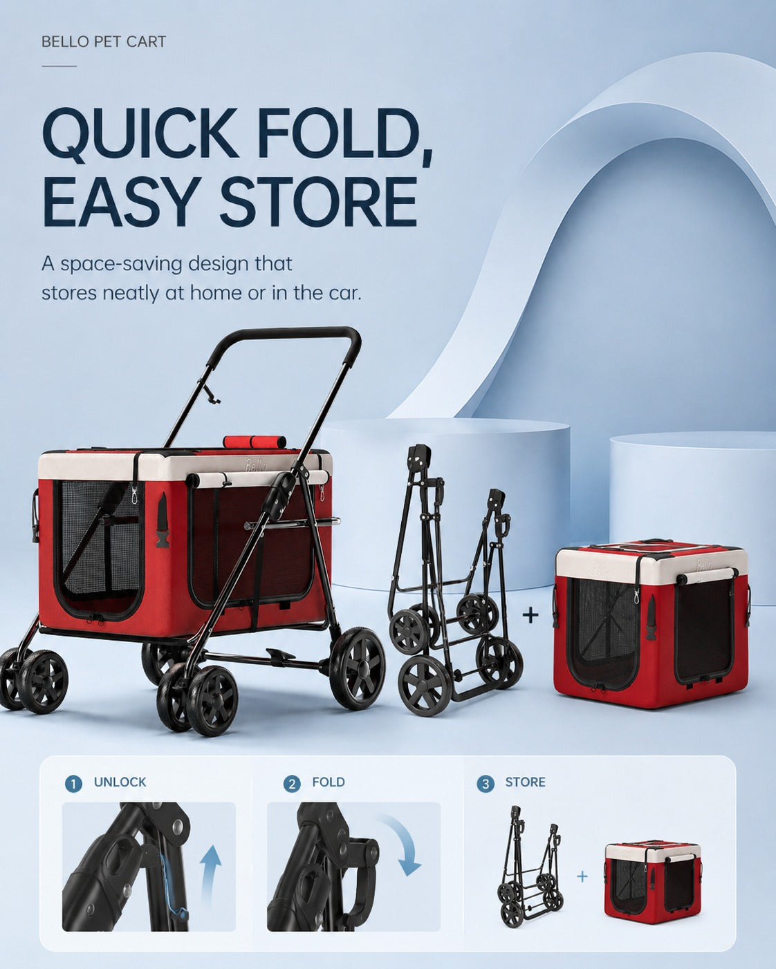D1 Detachable Comfort Pet Stroller product detail 9.
