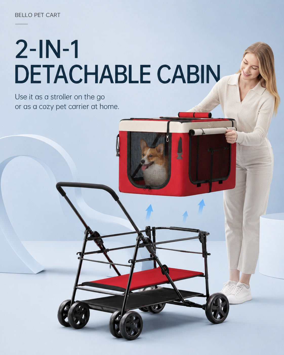 D1 Detachable Comfort Pet Stroller product detail 11.