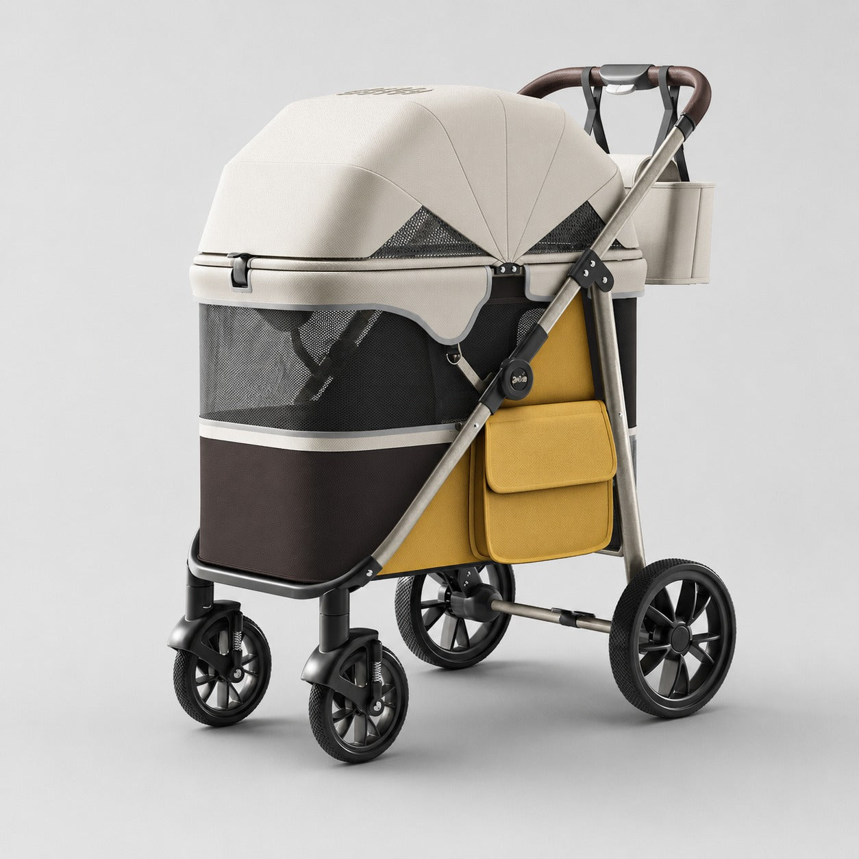 yellow dog stroller D12 Roomy One-Piece Pet Stroller for Small Dogs – bello velo