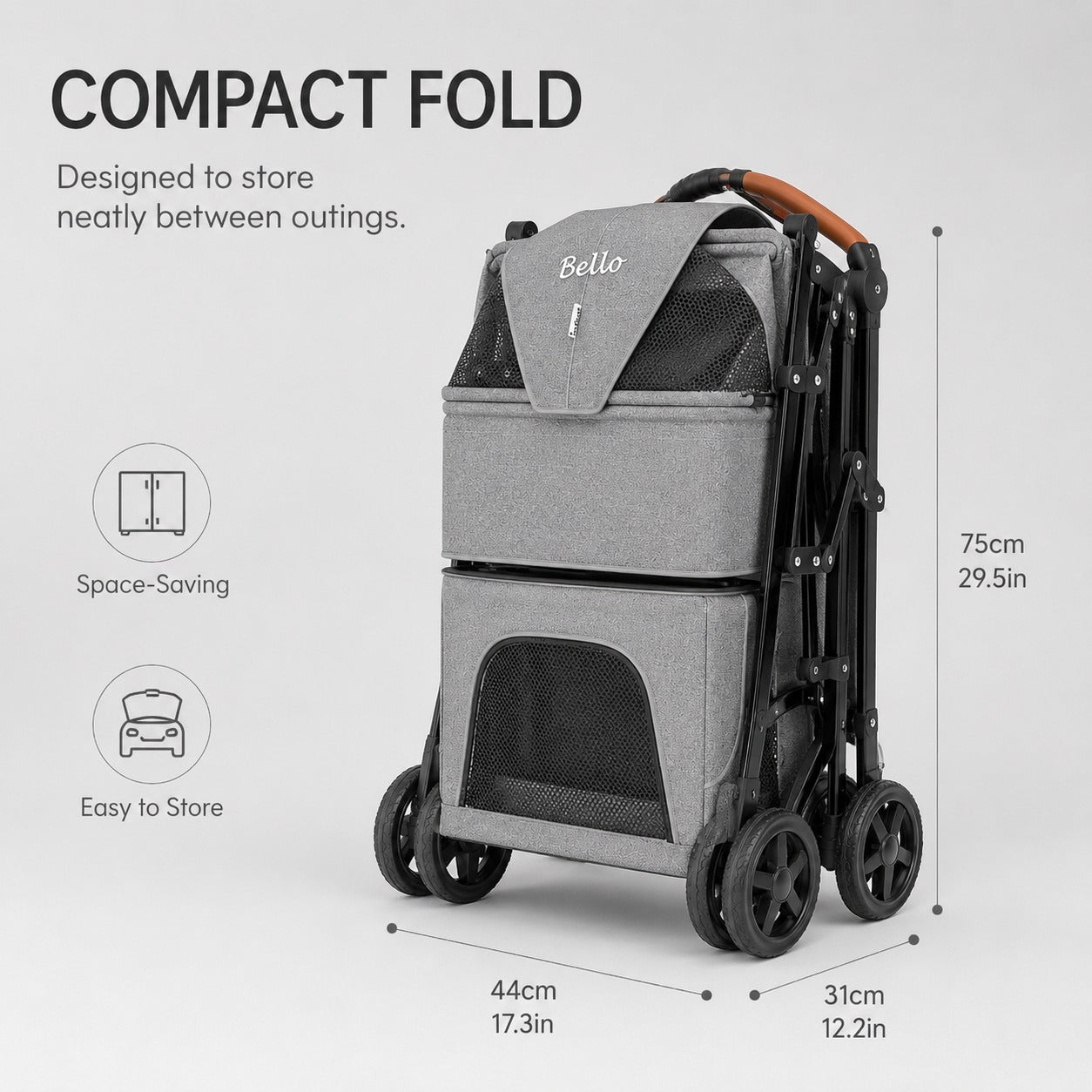 D3 Double-Decker Pet Stroller product detail 9.