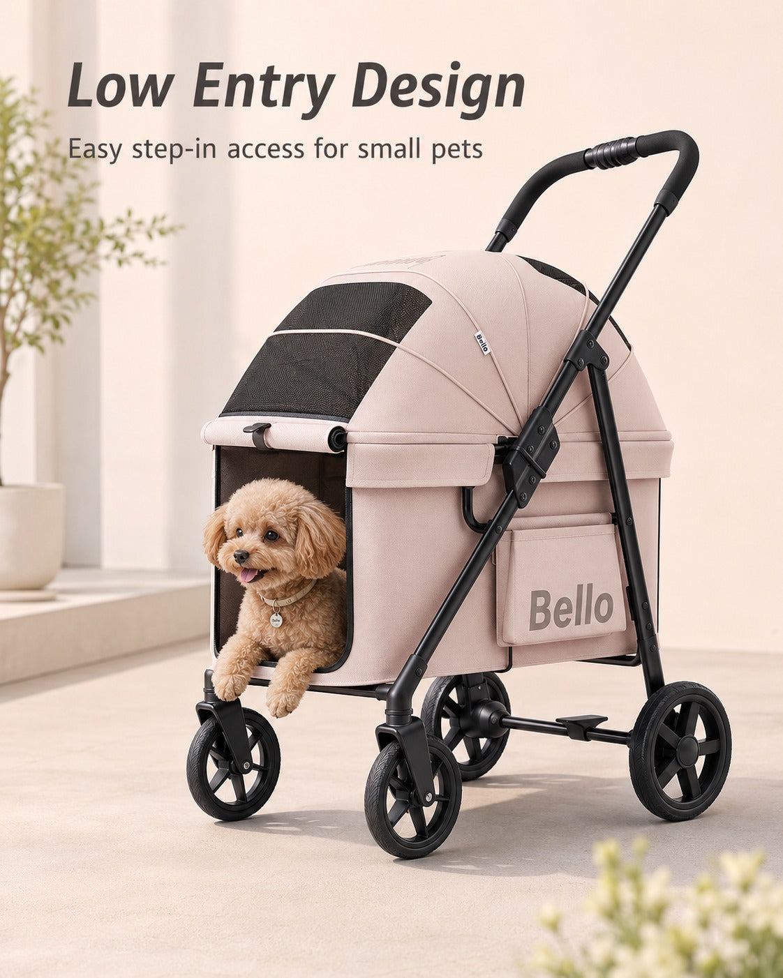 D6 One-Piece Long Cabin Pet Stroller product detail 7.