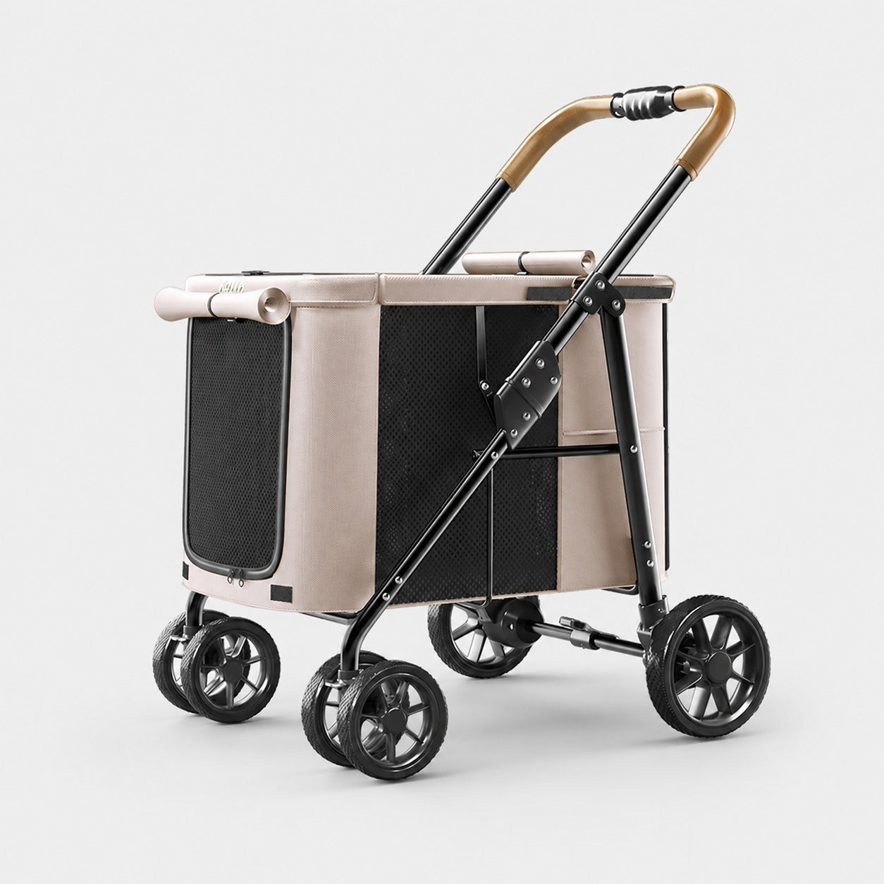 D7 Large One-Piece Pet Stroller in Gray.