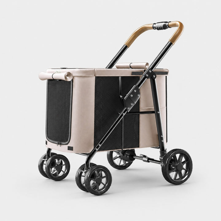 D7 Large One-Piece Pet Stroller in Gray.