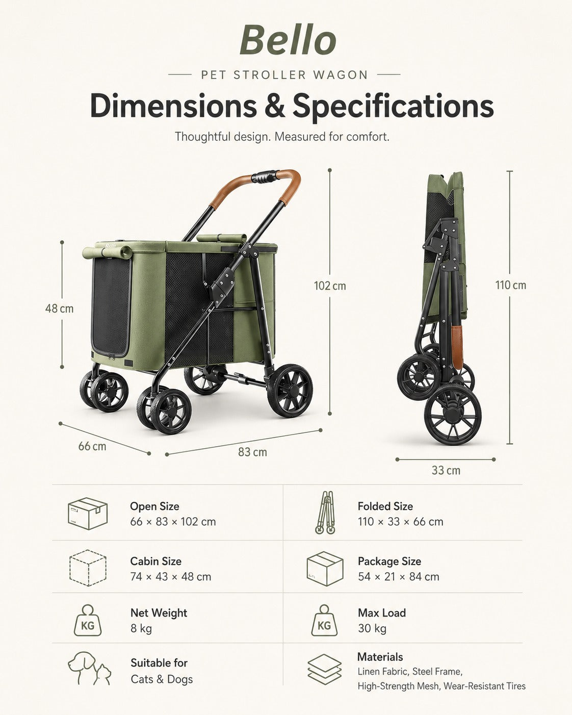 D7 Large One-Piece Pet Stroller product detail 5.