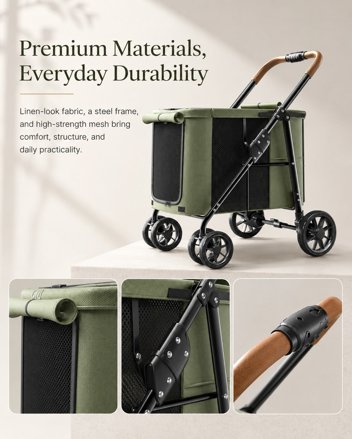 D7 Large One-Piece Pet Stroller product detail 7.