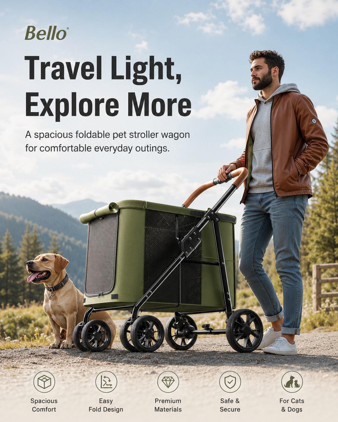 D7 Large One-Piece Pet Stroller product detail 10.