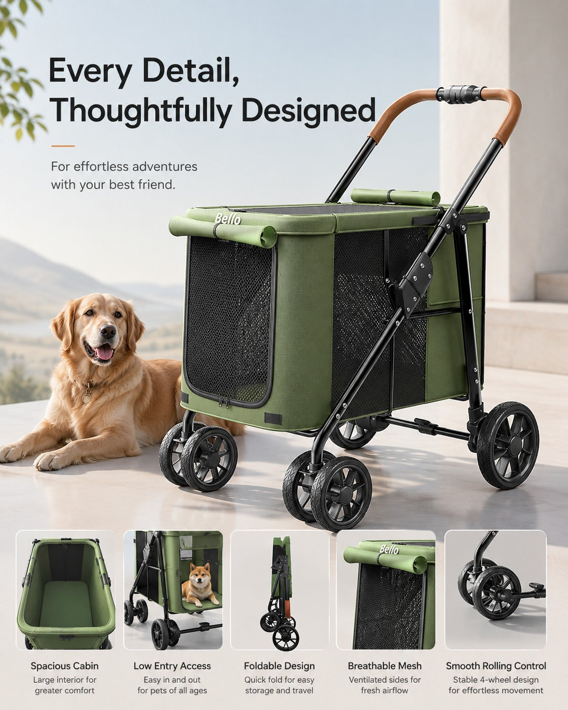 D7 Large One-Piece Pet Stroller product detail 13.