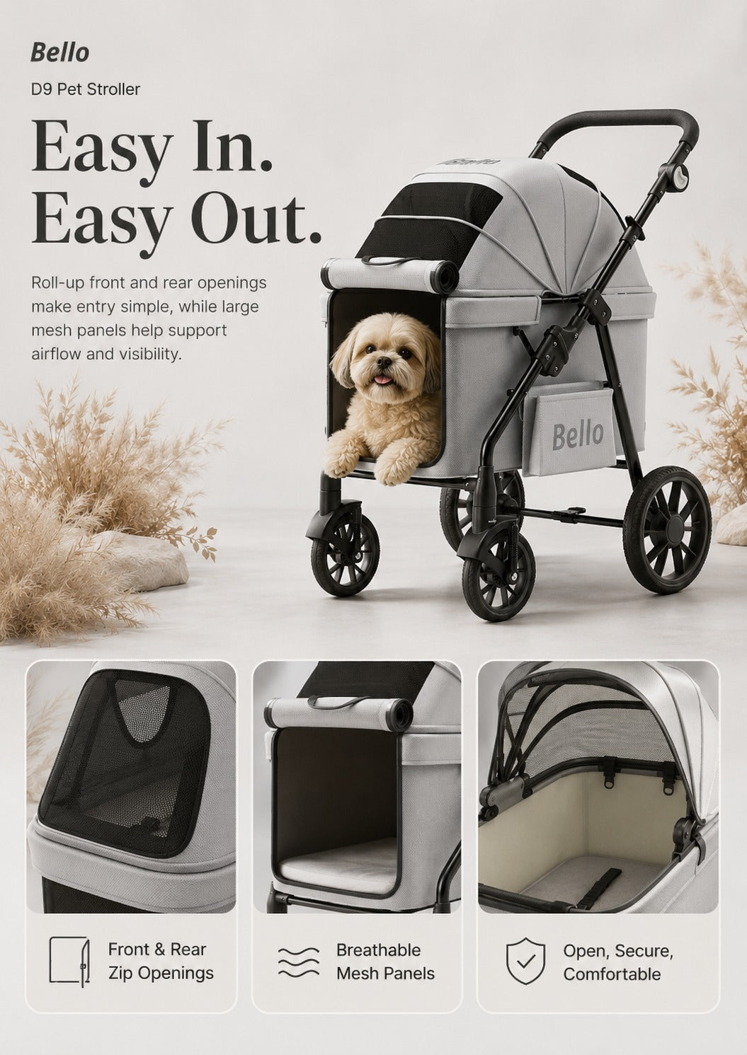 D9 Four-Season Large Cabin Pet Stroller product detail 7.