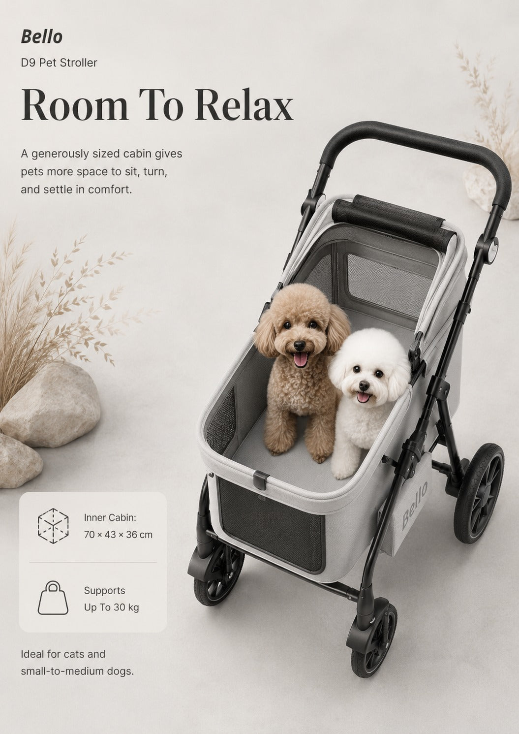 D9 Four-Season Large Cabin Pet Stroller product detail 10.