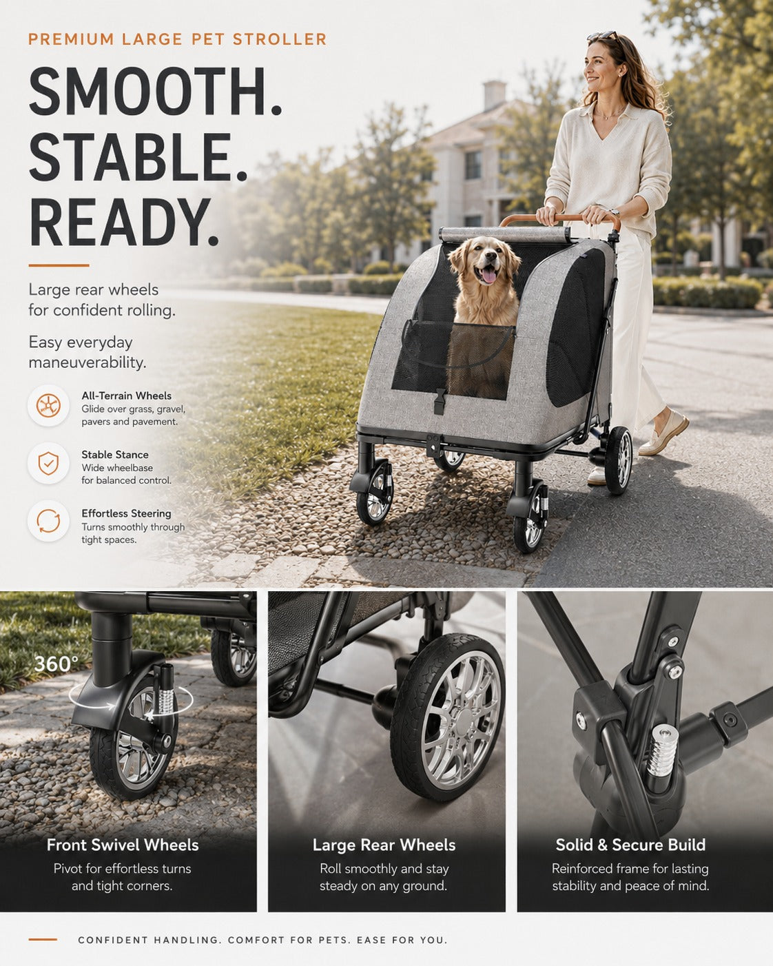 DH02XM Giant Capacity Pet Stroller product detail 2.