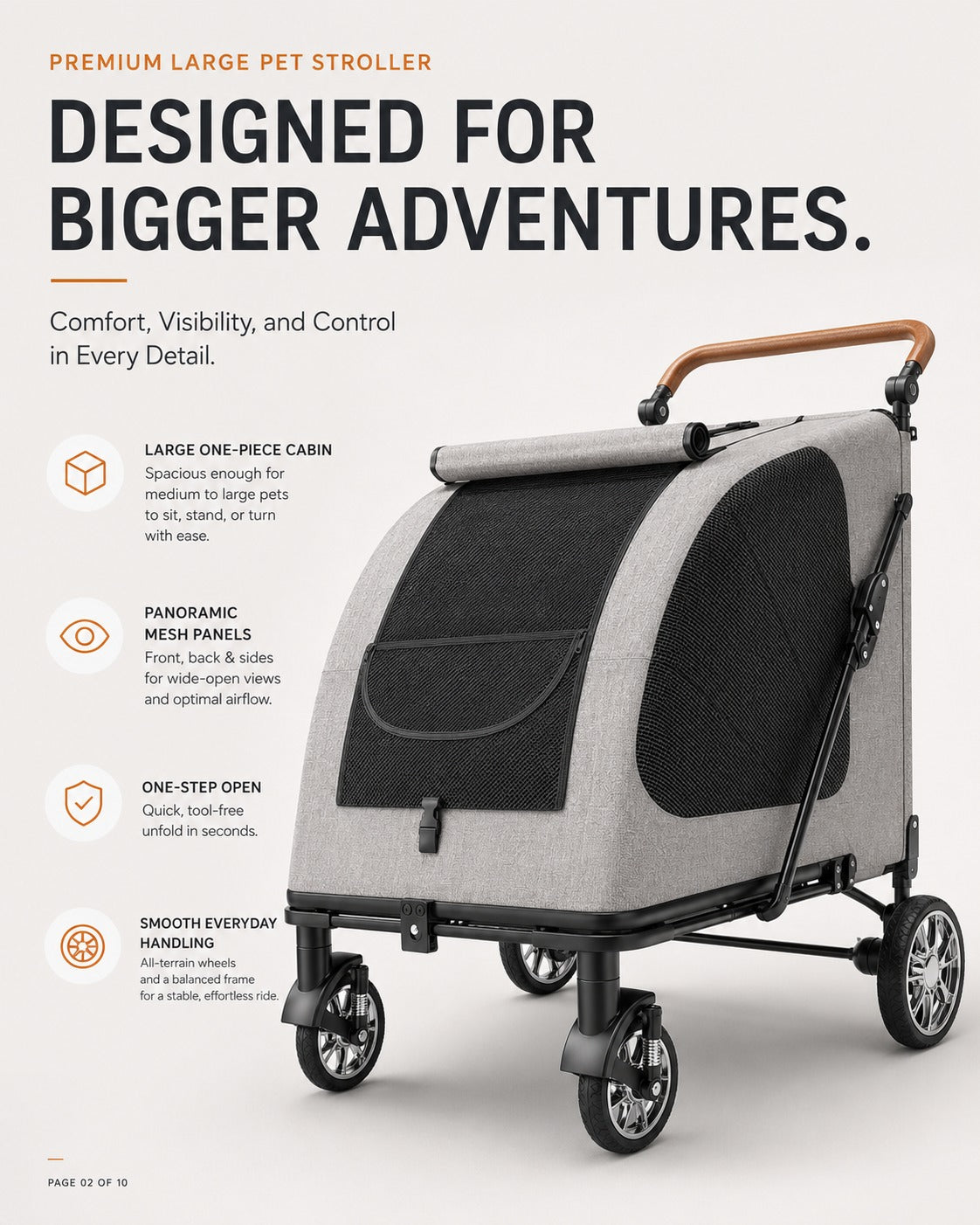 DH02XM Giant Capacity Pet Stroller