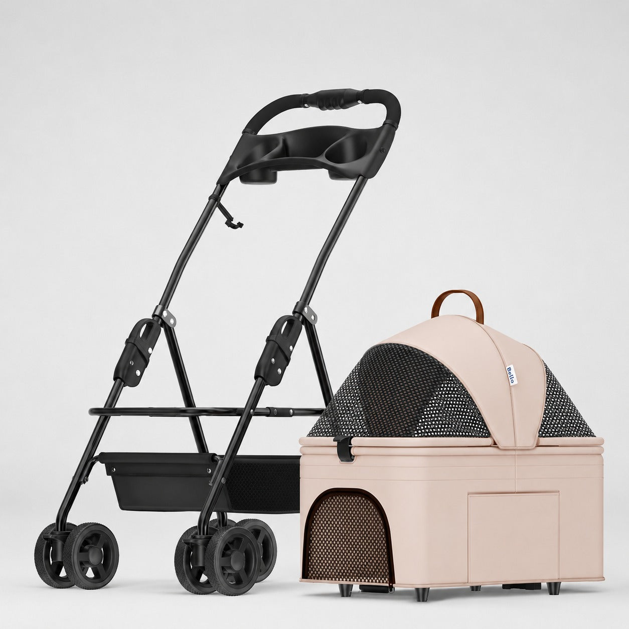 K2 Detachable Cabin Pet Stroller in Black.