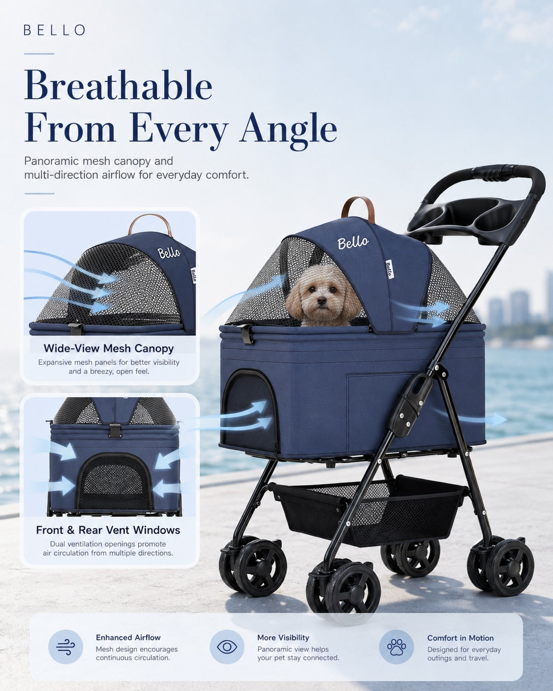 K2 Detachable Cabin Pet Stroller product detail 6.