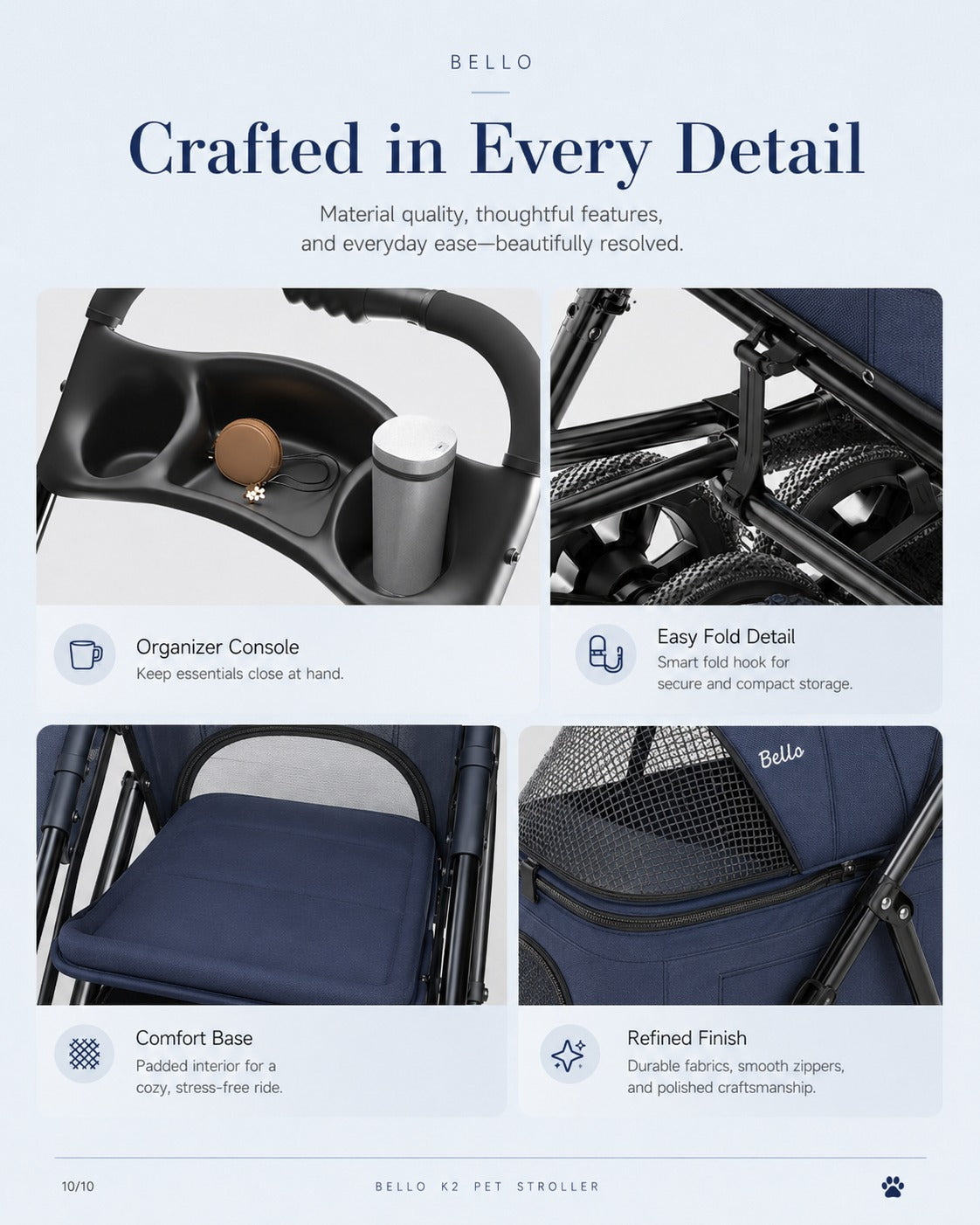K2 Detachable Cabin Pet Stroller product detail 7.