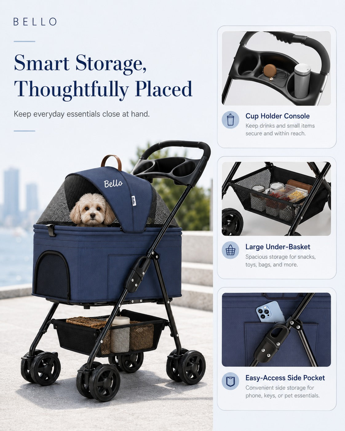K2 Detachable Cabin Pet Stroller product detail 8.