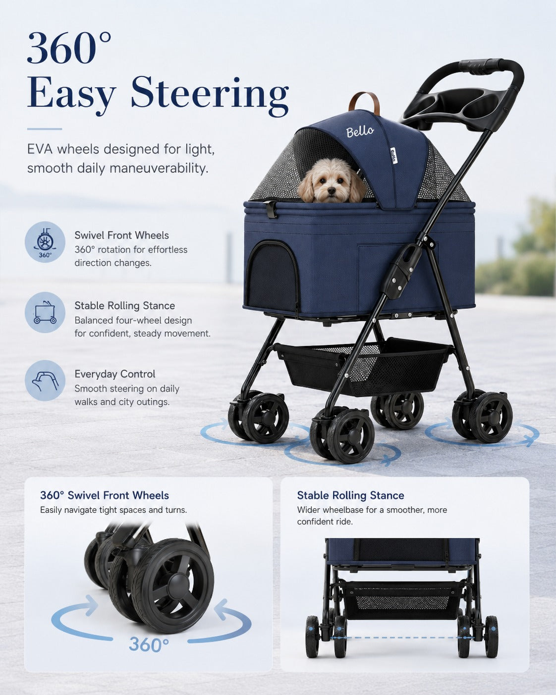 K2 Detachable Cabin Pet Stroller product detail 10.