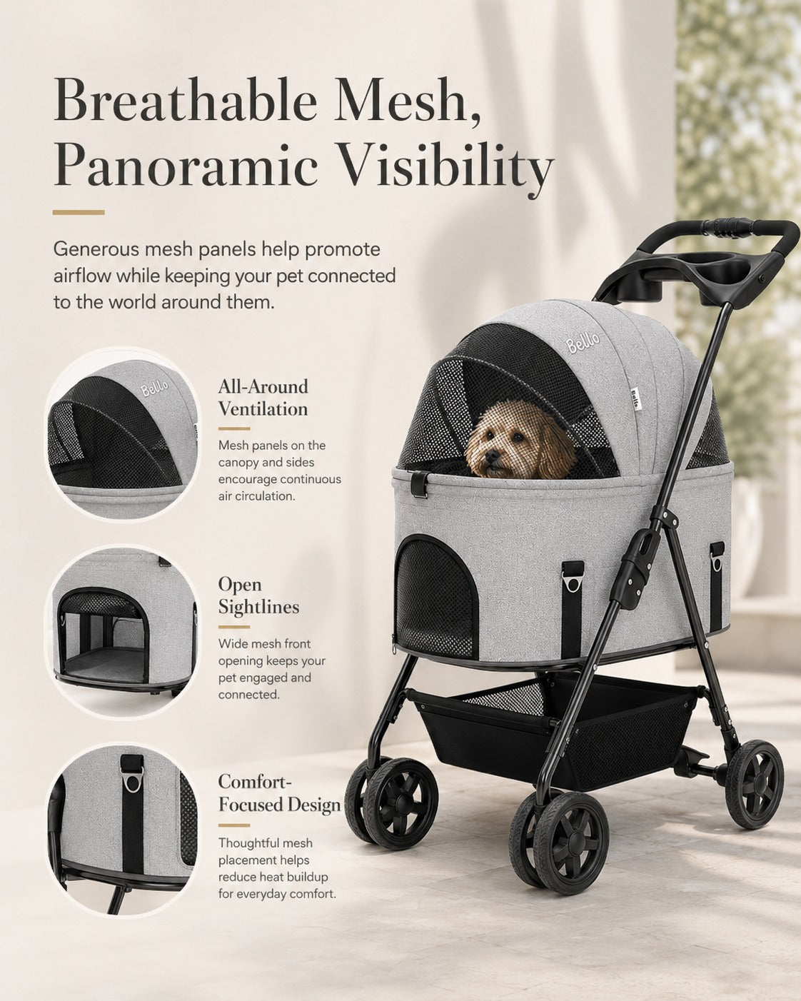 K2L Large Detachable Cabin Pet Stroller product detail 6.