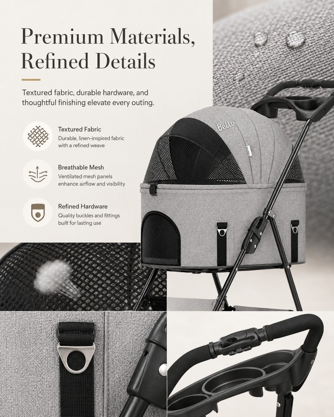 K2L Large Detachable Cabin Pet Stroller product detail 10.