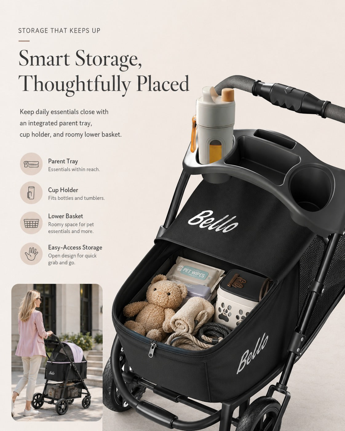 K3 Detachable Cabin Pet Stroller product detail 10.