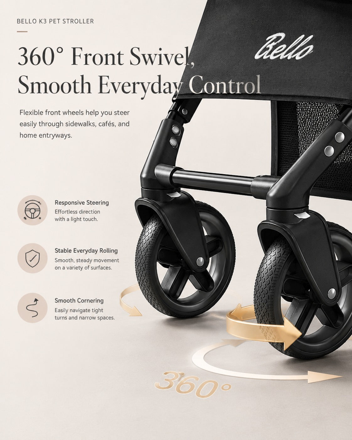 K3 Detachable Cabin Pet Stroller product detail 14.