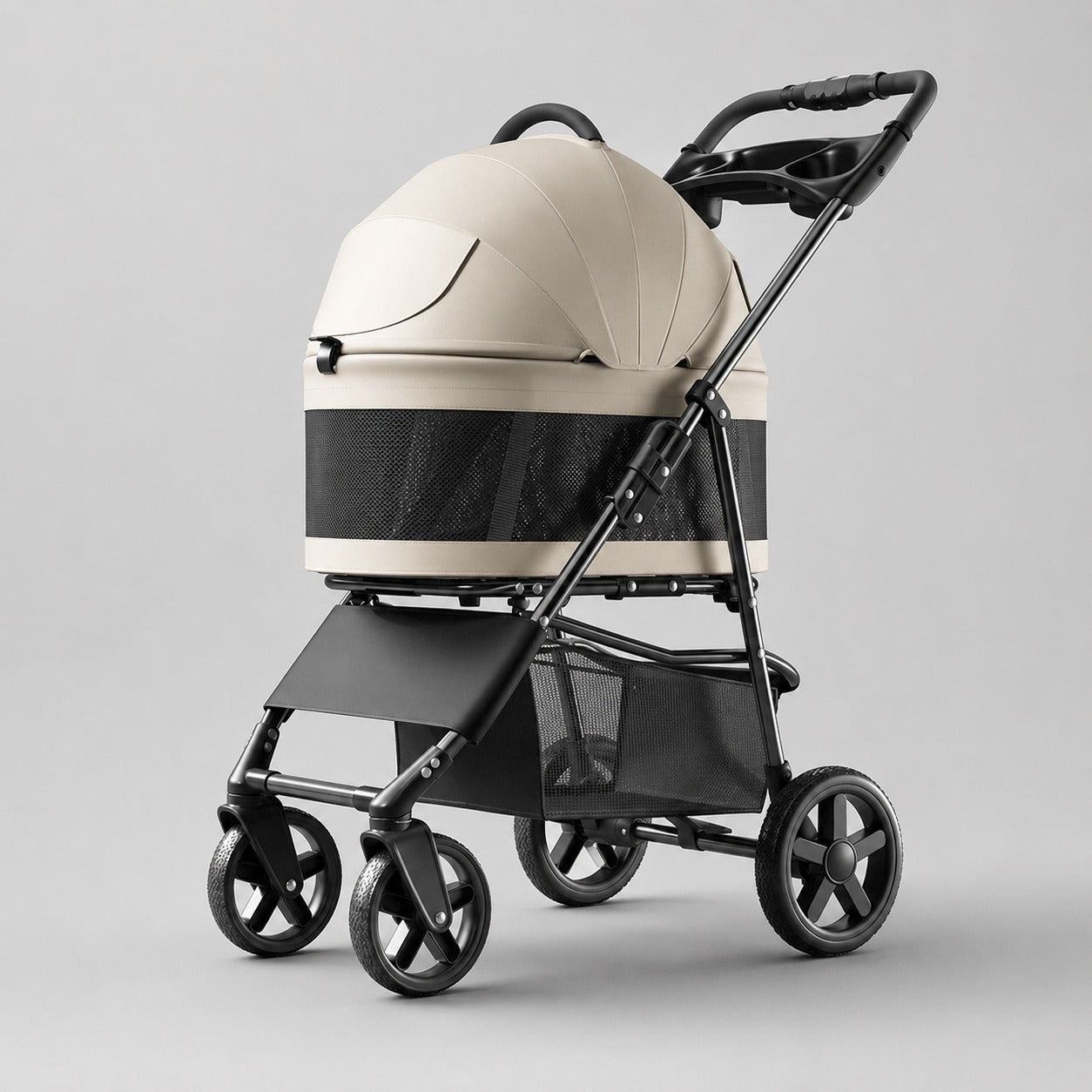 K3 Four-Season Detachable Pet Stroller in Pearl White.