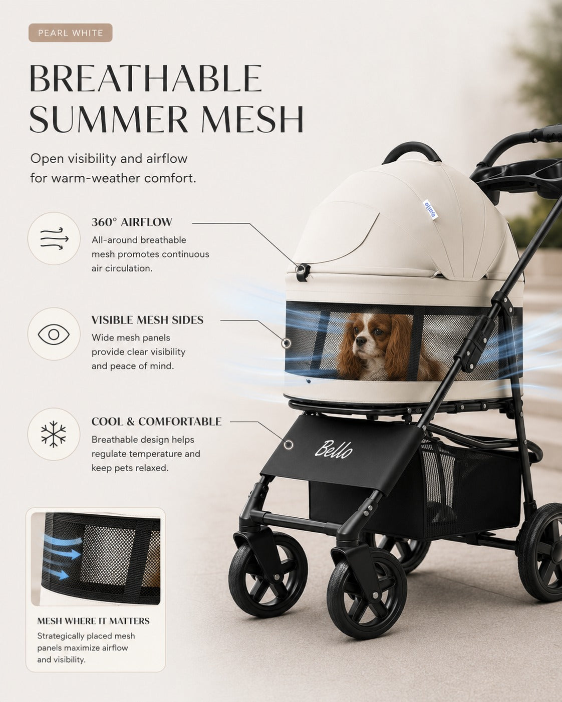 K3 Four-Season Detachable Pet Stroller product detail 2.