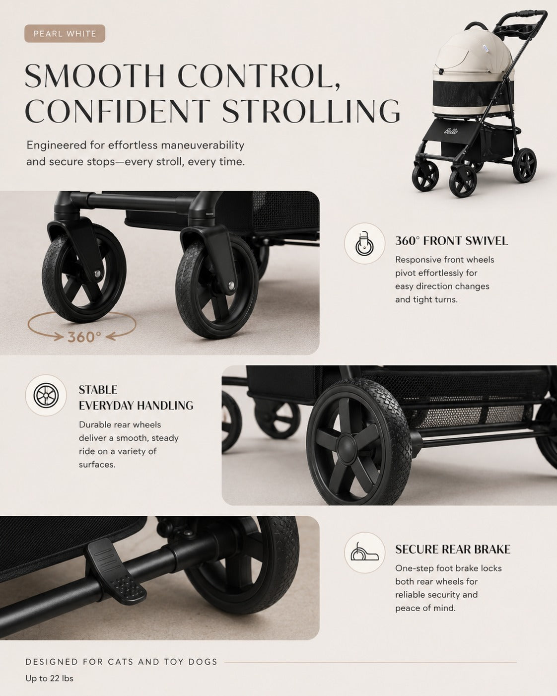 K3 Four-Season Detachable Pet Stroller product detail 3.