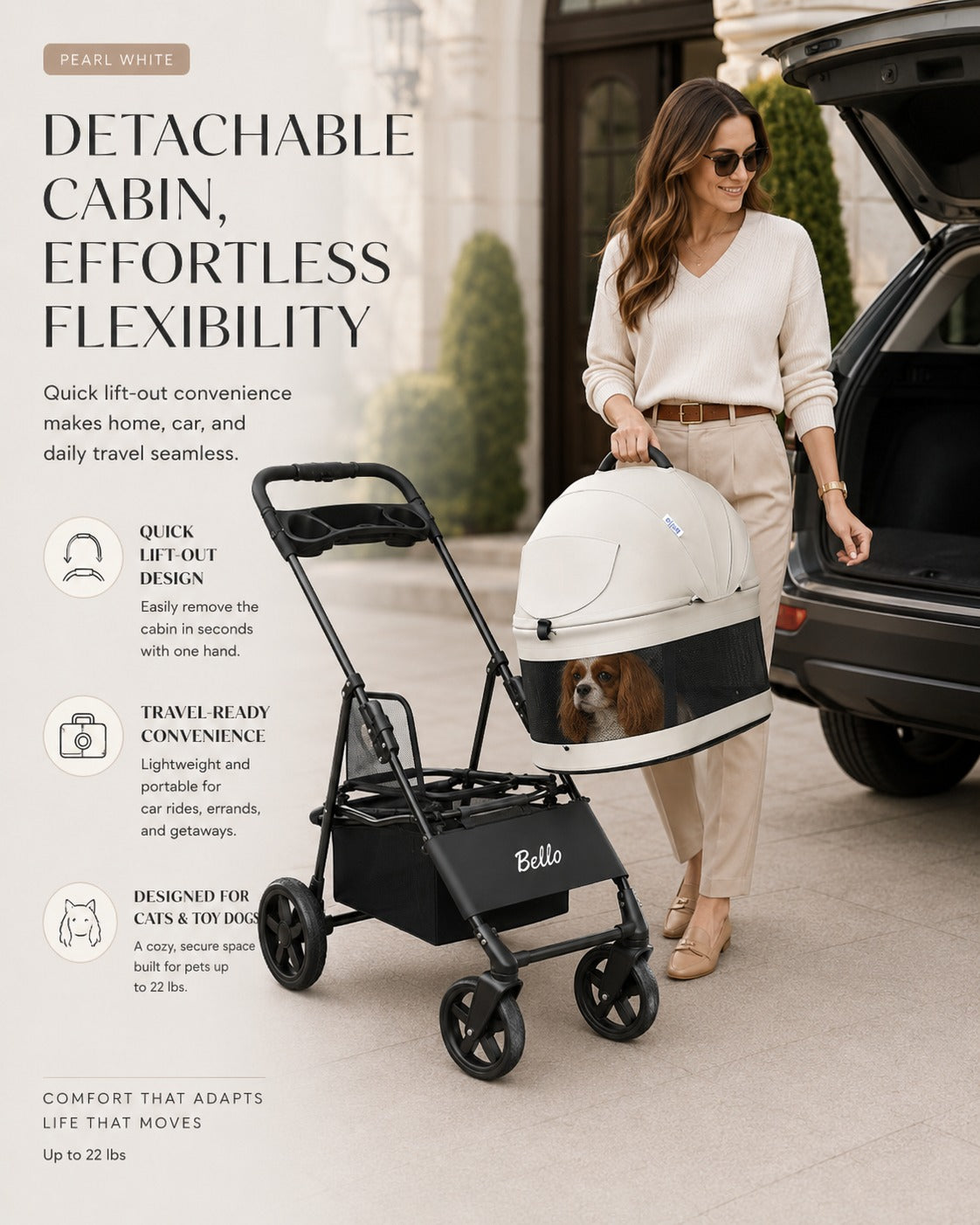 K3 Four-Season Detachable Pet Stroller product detail 6.