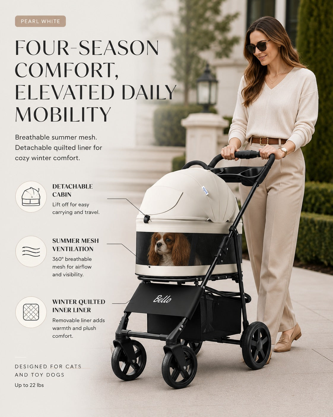K3 Four-Season Detachable Pet Stroller product detail 11.