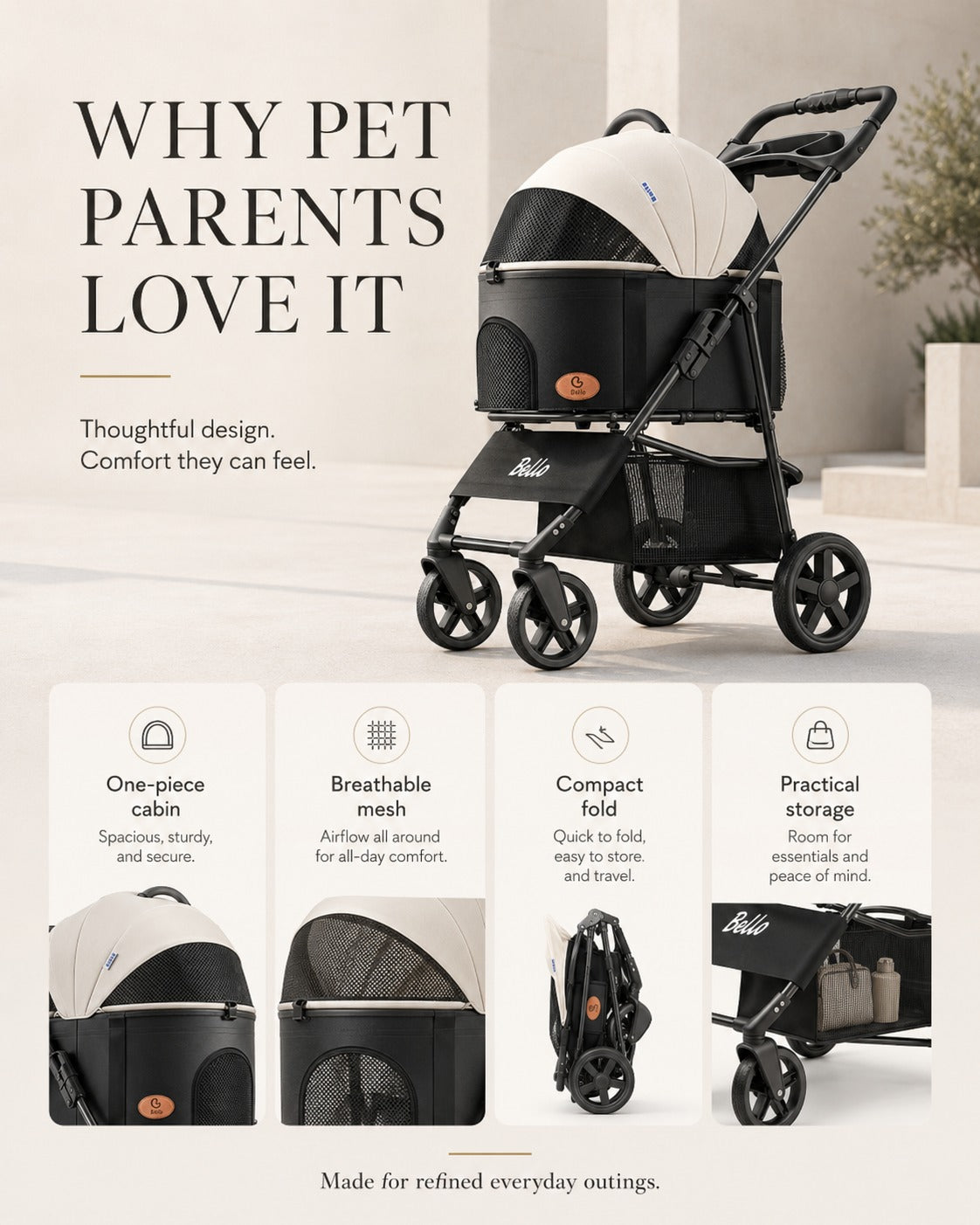 K3 One-Piece Pet Stroller product detail 3.