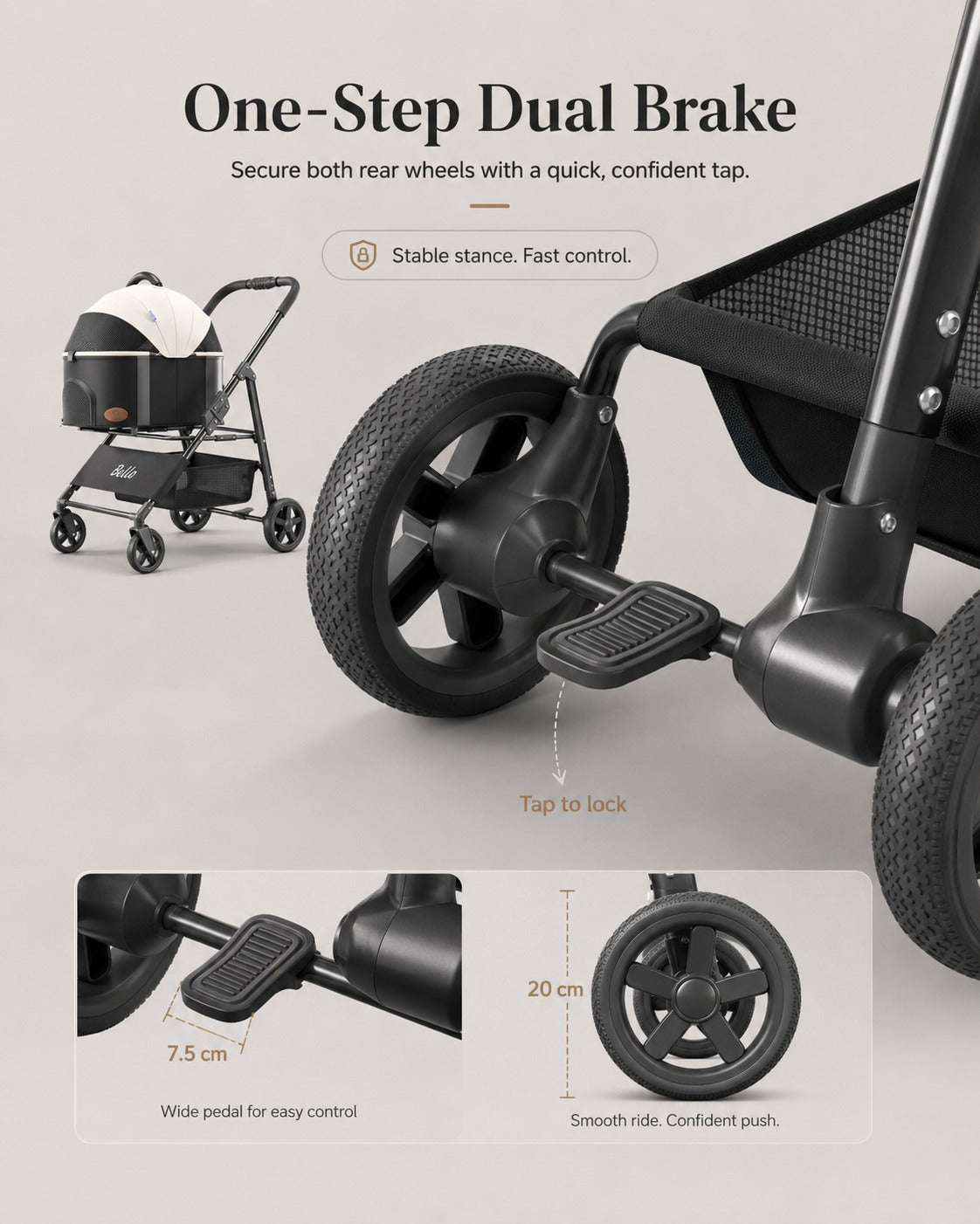 K3L Large Detachable Cabin Pet Stroller product detail 9.