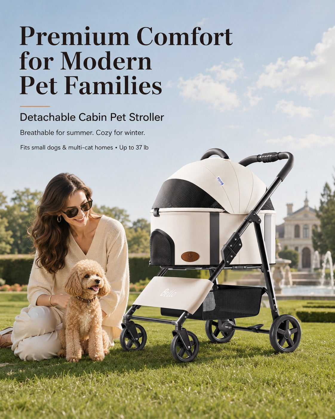 K3L Large Detachable Cabin Pet Stroller product detail 12.