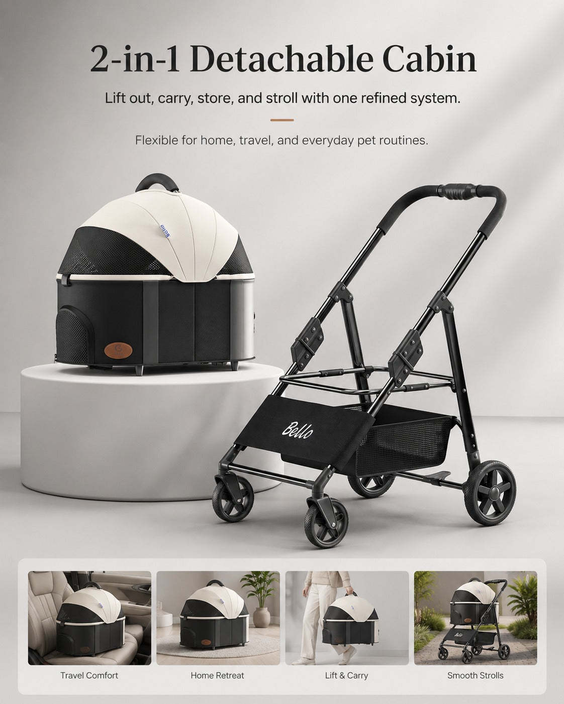K3L Large Detachable Cabin Pet Stroller product detail 13.
