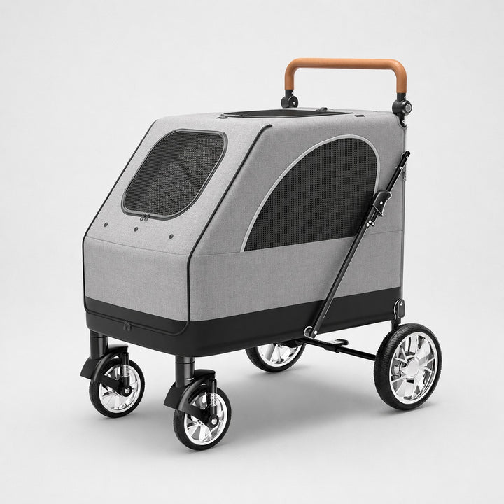 L01G Giant Capacity Pet Stroller in Linen Gray.