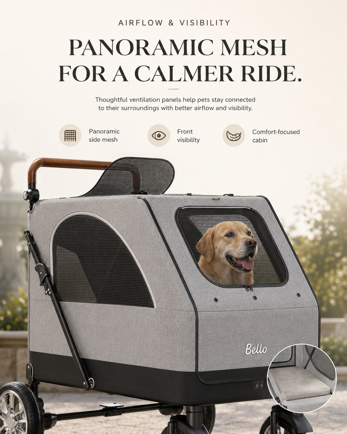 dog stroller 20kg weight limit L01G Giant Capacity Pet Stroller for Large Dogs – bello velo