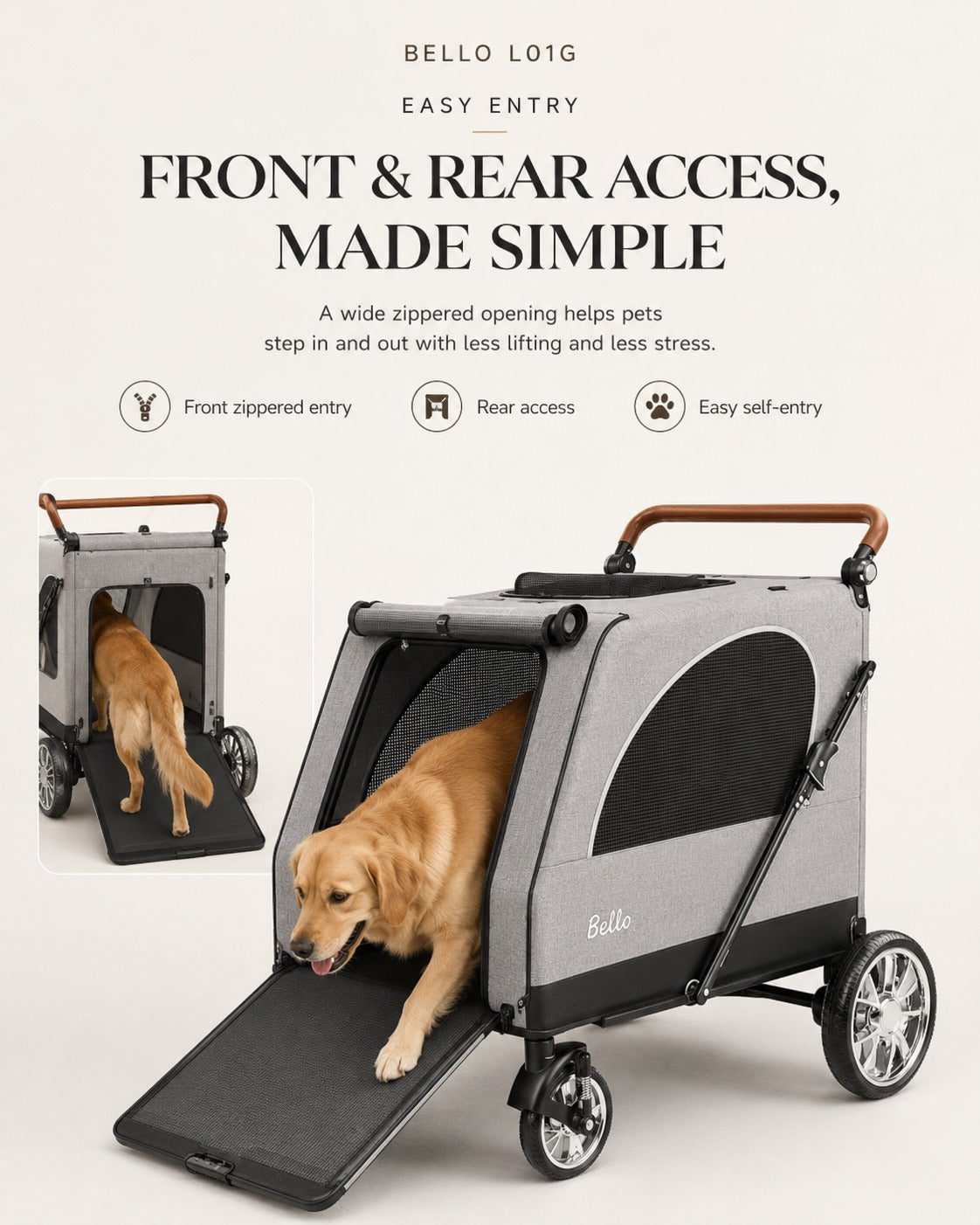 L01G Giant Capacity Pet Stroller product detail 6.