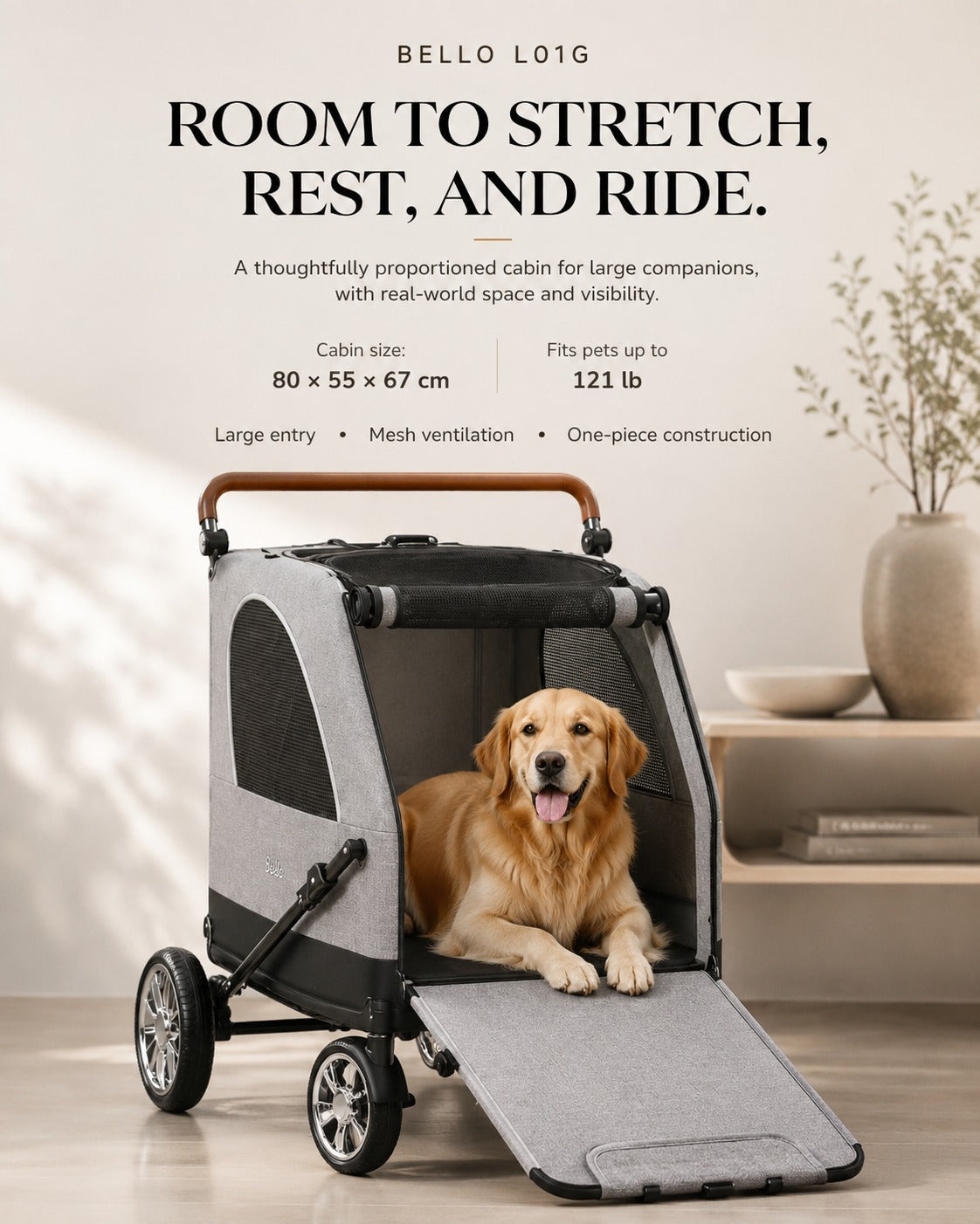 L01G Giant Capacity Pet Stroller product detail 9.